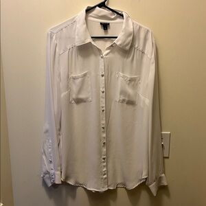 Torrid White dressy Button Down Shirt size 1